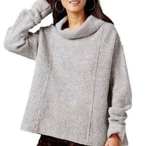 Free People Gray Wool Turtleneck Sweater, Size M